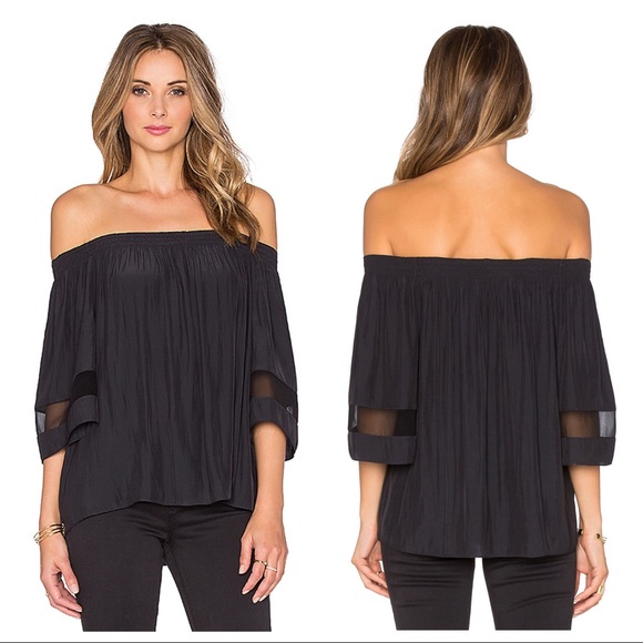 Ramy Brook Tops - RAMY BROOKS Black Off The Shoulder Jessica Blouse